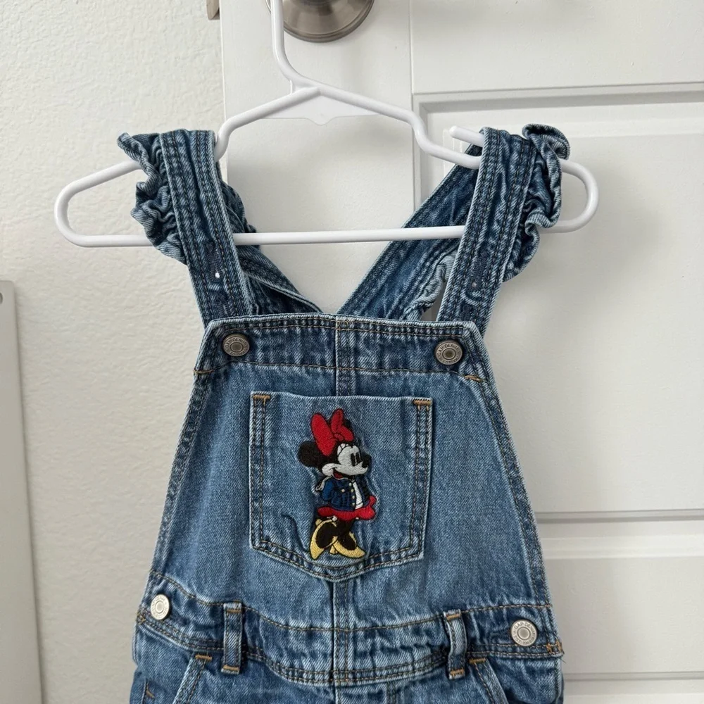 GAP X Disney Toddler Girl Minnie Mouse Overalls- 2T